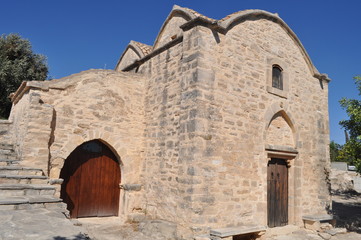 The beautiful Orthodox Old Church of Panagia Diakinousa in Cyprus