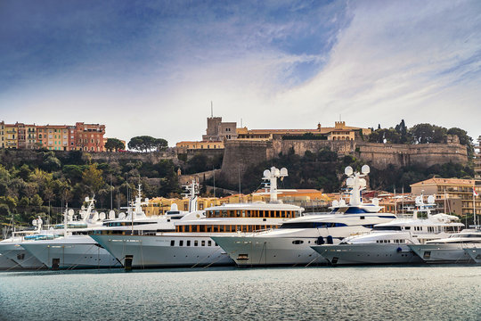 view of port Hercule in Monaco 