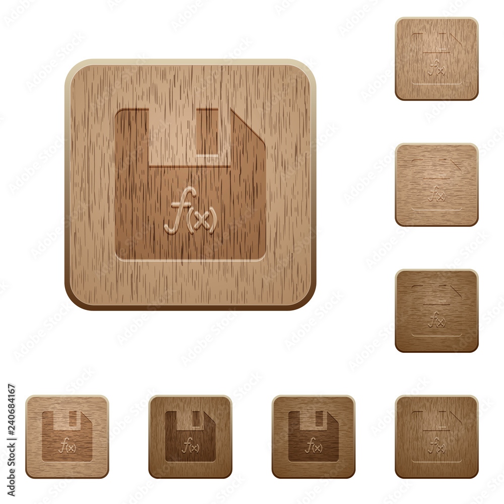 Sticker File functions wooden buttons