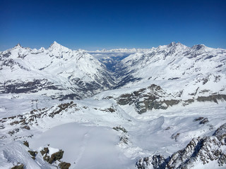 Fototapeta na wymiar Panoramic view of Matter valley and Zermatt, Switzerland