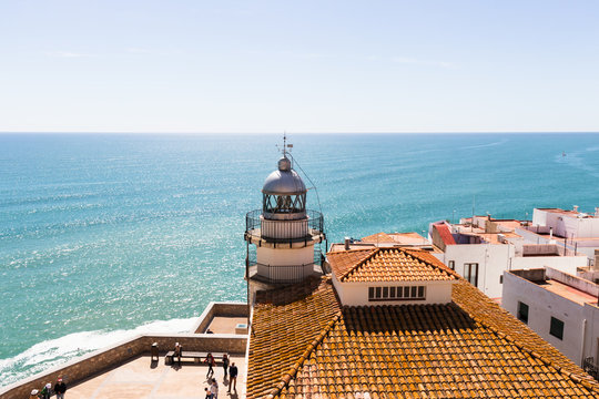 PENISCOLA, SPAIN - APRIL 2018: Lighthouse and city.