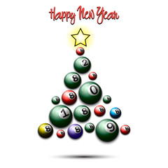 Christmas tree from billiard balls