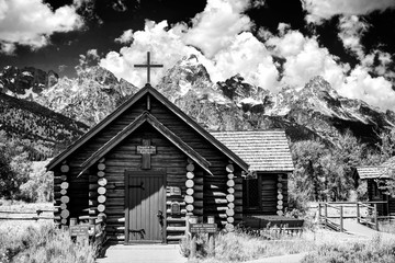 Obraz premium Chapel at Teton National Park, Wyoming