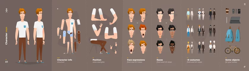 Poster Cartoon Character Animation Set For Your Motion Design.  © drumcheg