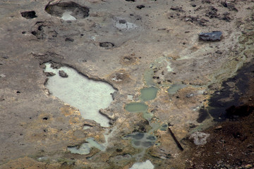 Sulphur Cauldron Bubbling in Yellostone National Park, Wyoming