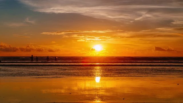 Timelapse of a sunset at Kuta in Bali, Indonesia. ProRes 422 in 4k.