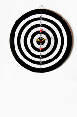 Dart board on white background