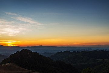  landscape Mountain with sunset  in  Nan Thailand