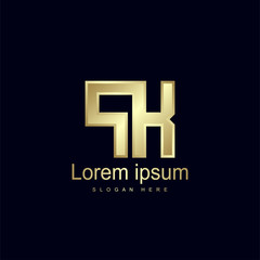 Initial Letter PK Logo Template Vector Design