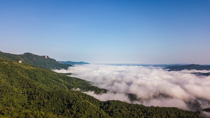 High angle view of landscape    Mountain in  Nan province Thailand