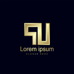 Initial Letter PU Logo Template Vector Design