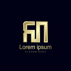 Initial Letter RN Logo Template Vector Design