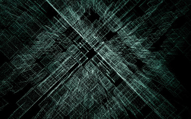 Hologram futuristic interface city. 3d illustration on black background