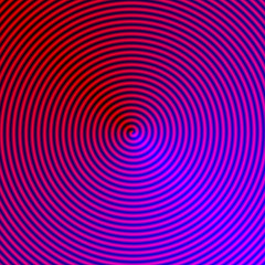 Coiled Tube in Red Pink and Blue / An abstract fractal image with a coiled tube design in red, pink and blue.