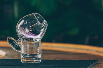 Sambuca cocktail at the bar stand. Luxury vacation concept