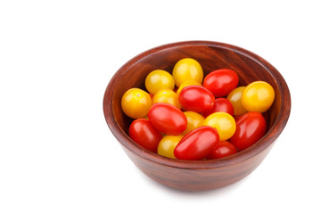 Red and yellow tomatoes cherry