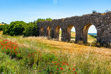Fototapeta na wymiar Aqueduct near Rome Italy