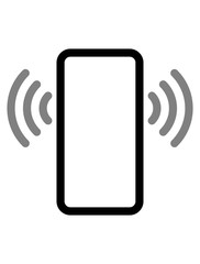 Smartphone with waves symbol icon - black gray simple flat - vector