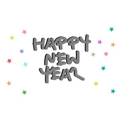 Happy New Year 2019. Holiday Vector Illustration With Hand Lettering Composition - EPS 10