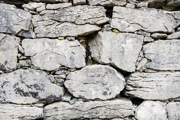 Section of a mortarless stone wall in Ireland