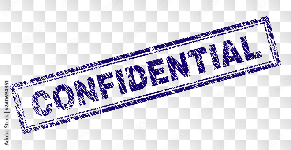 Canvas Prints confidential stamp seal print with rubber print style and double framed rectangle shape. stamp is pl