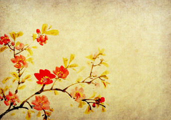Obraz na płótnie Canvas Chinese painting of flowers, plum blossom