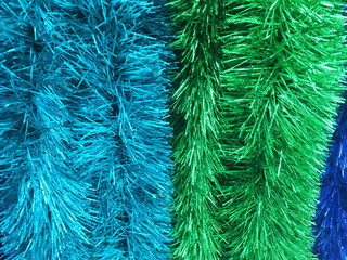 Multi colors bunch fur with bits of golden and silver for background Christmas and New year holiday