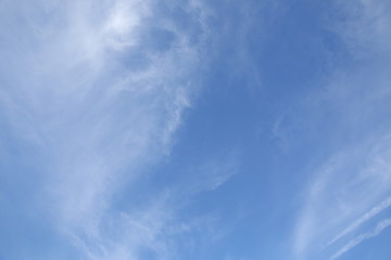 blue sky with white clouds with space for text