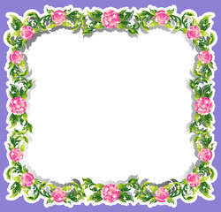 colorful square shape flower frame