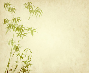 bamboo of Traditional chinese painting on old Paper Background