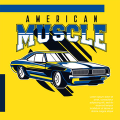 Retro style muscle car - Vector