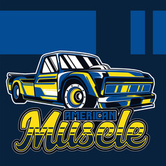 Fototapeta premium Retro style muscle car - Vector
