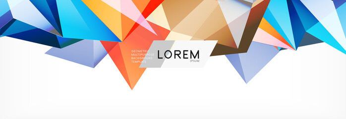 Triangle 3d polygonal art style. Future geometric design. Vector geometry futuristic illustration