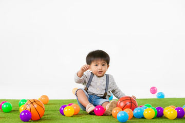 Fototapeta na wymiar Asian kid at playroom