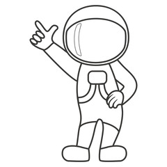 Dancing astronaut. Vector illustration