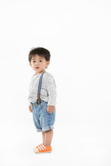 Asian kid on isolated background