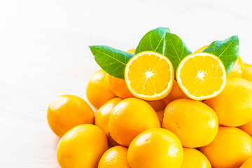 Fresh oranges fruit on table