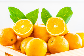 Fresh oranges fruit on table