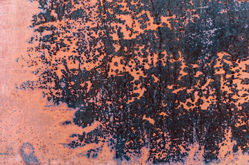 Abstract colorful rusty metal background from metal texture with peeling old paint