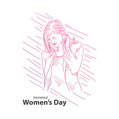 international women's day with sketch women