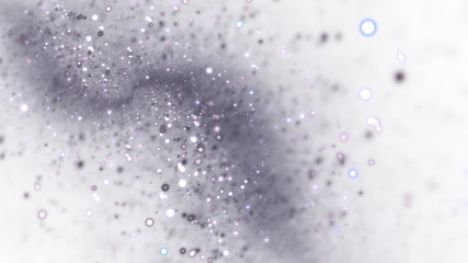 Fototapeta premium Abstract silver sparkles. Fantasy holiday background. Digital fractal art. 3d rendering.