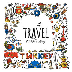 Travel to Turkey. Greeting card for your design