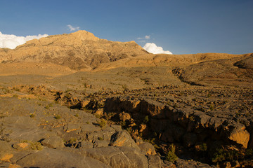 A beautiful landscape of the highest mountains of Oman. Jabal al Akhdar, Jebel Shams