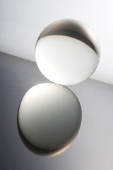 crystal sphere on black background