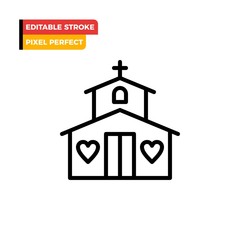 Love Church, Temple, Love, Wedding, and Marriage Icon Logo Vector. Perfect For Website Mobile, App, Presentation, and Any Other Projects.