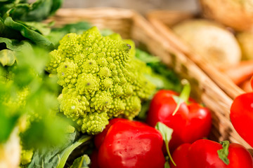 fresh cauliflower at the farm market