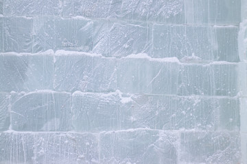 close view of the wall of the ice blocks