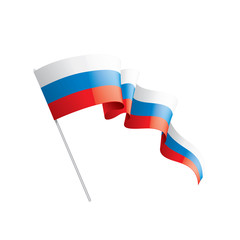 Russia flag, vector illustration on a white background