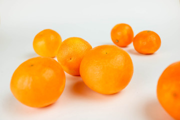 Tangerines on white background.