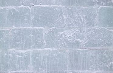 close view of the wall of the ice blocks